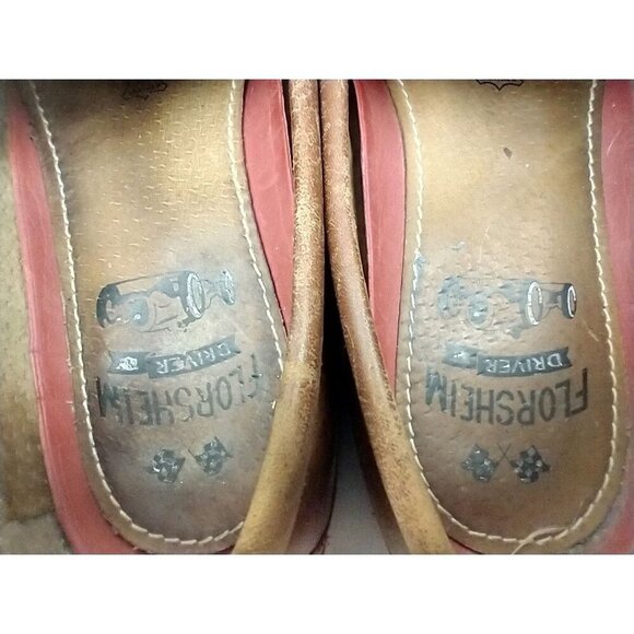 Florsheim Driver Mens Loafer Driving Moccasins Shoes Brown Leather Slip-On 9.5 - Picture 12 of 13